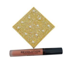 Revolution Pro Gold Eyeshadow Palette & Matte Liquid Lipstick Set.